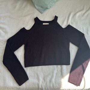 Elodie Purple Cold Shoulder Sweater